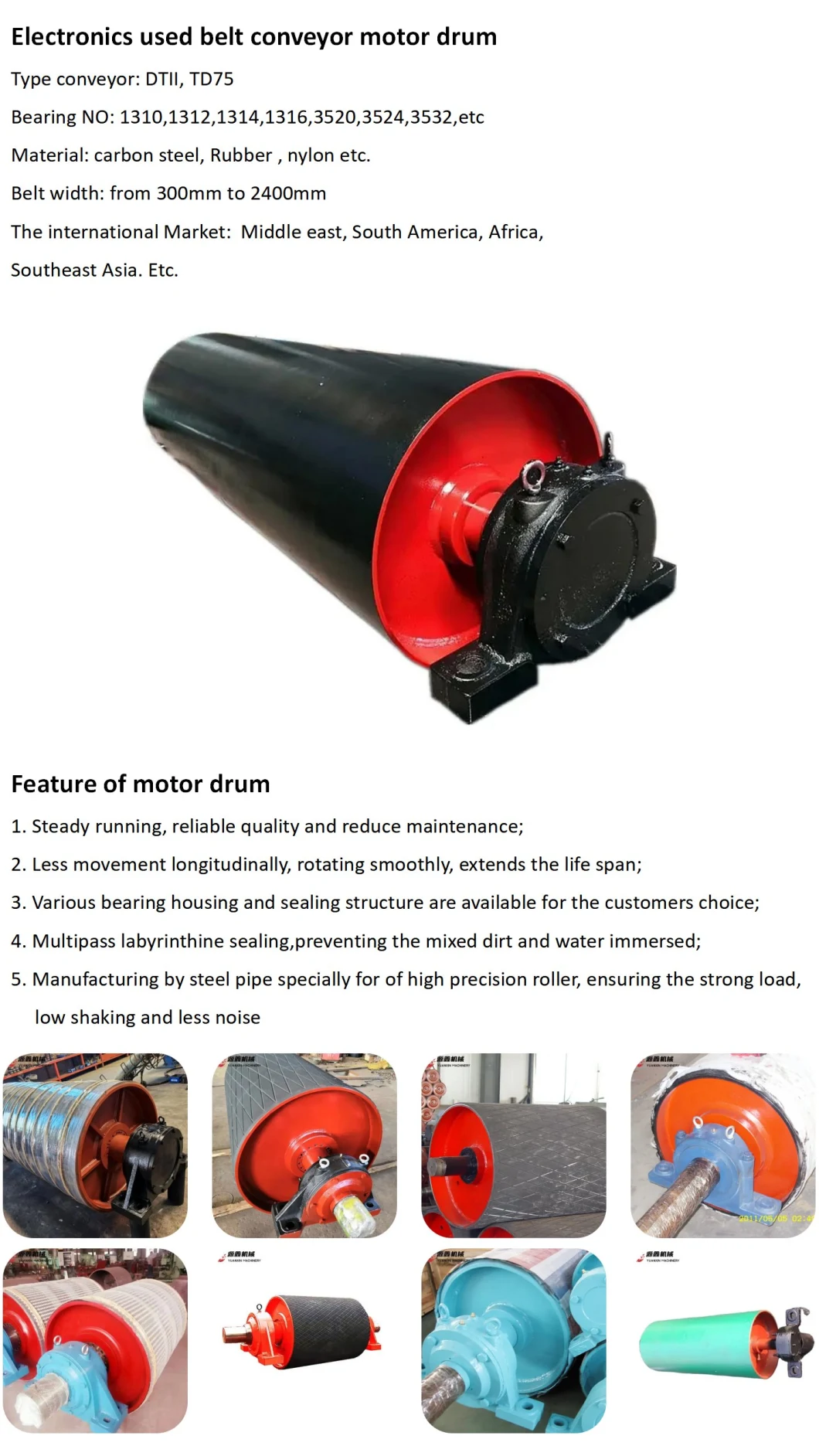 Heavy Steel Conveyor Drum Used in Cement Works